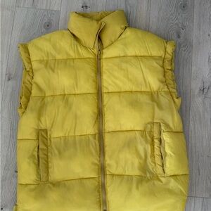 Free People Yellow Puffer Vest